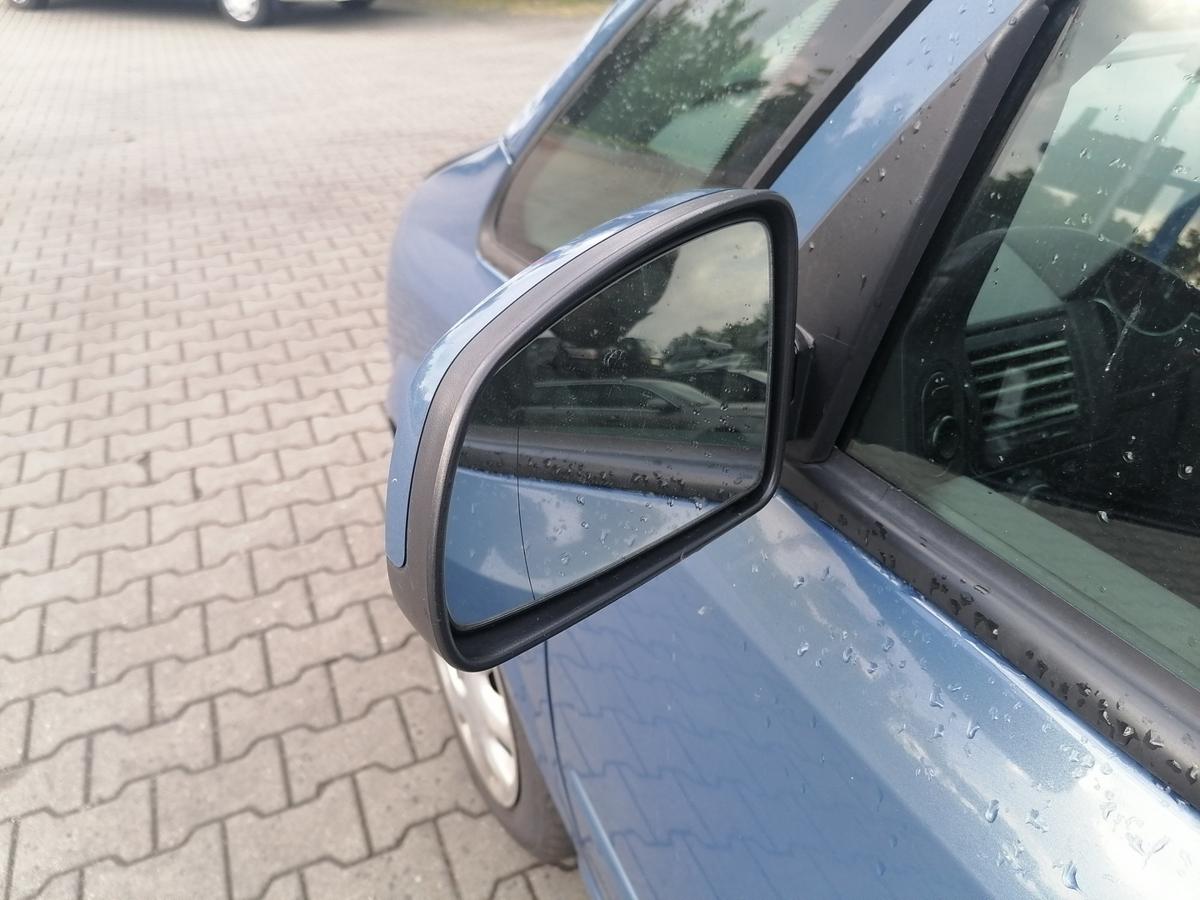 Opel Meriva A original Au&szlig;enspiegel links elektrisch verstellbar Blaumetallic Z21T Eisenherz Bj.2008
